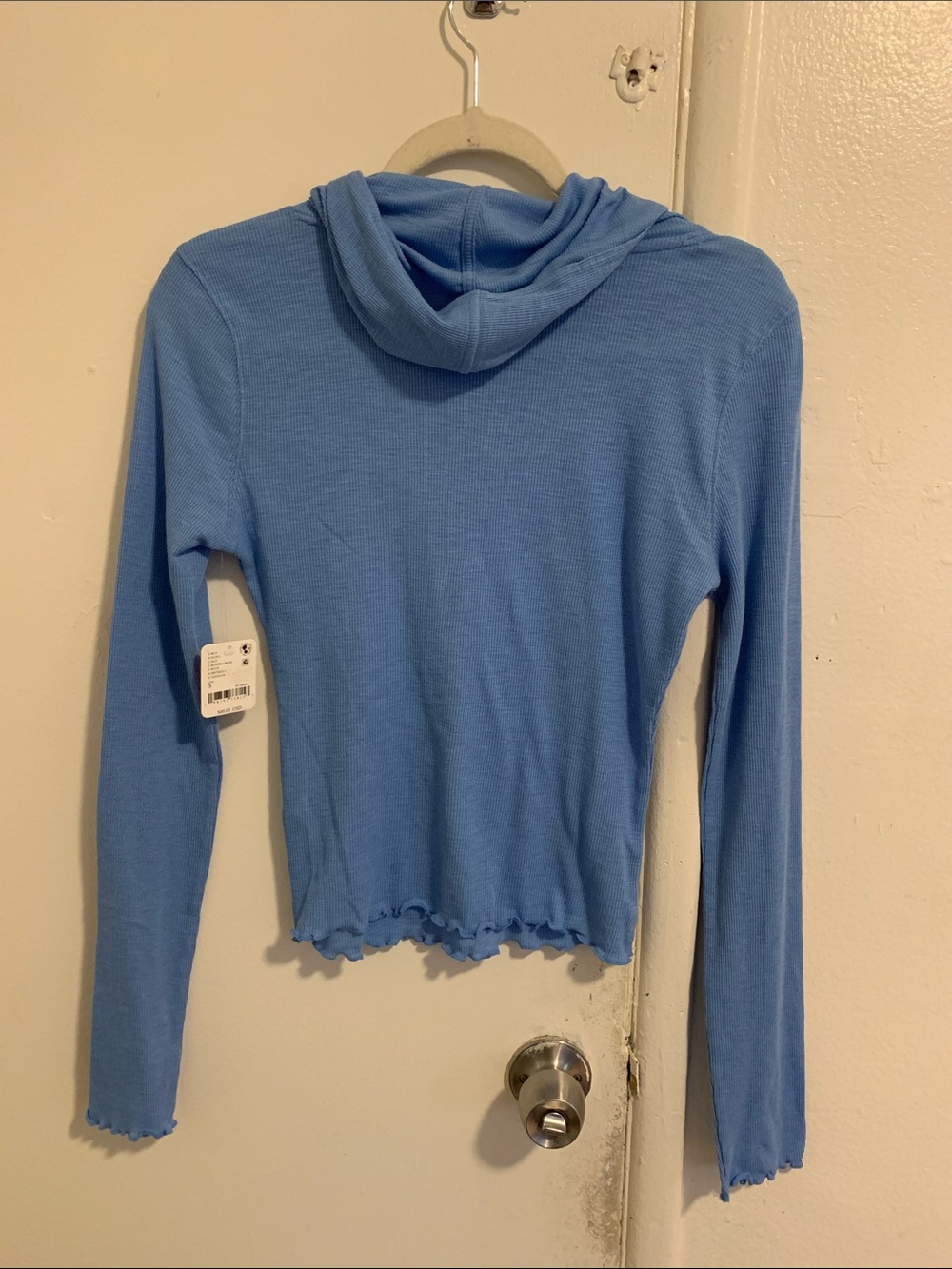 Free people movement blue ribbed long sleeve top! NWT size small - Picture 3 of 4